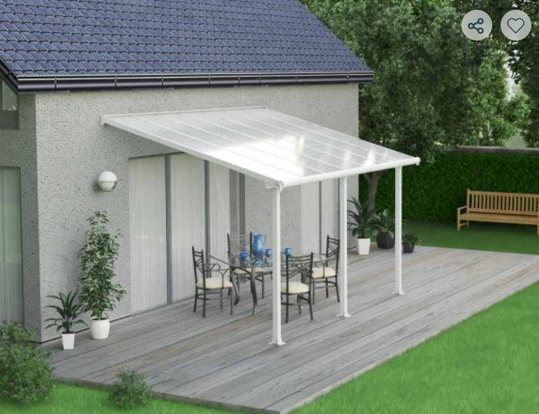 Olympia 10 ft. x 18 ft. Patio Cover Kit - Grey, Clear Twin wall