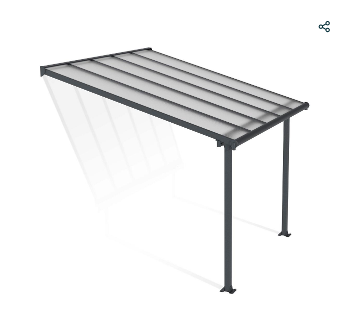 Olympia 10 ft. x 10 ft. Patio Cover Kit - Grey, Clear Twin wall