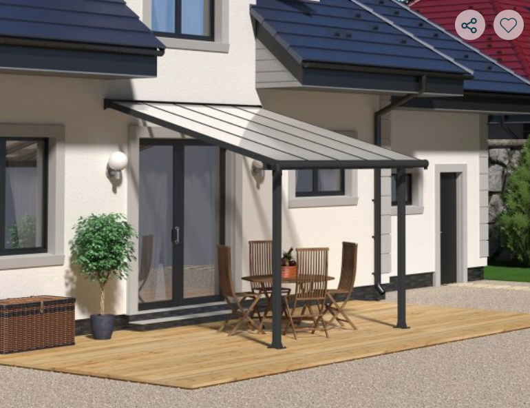 Olympia 10 ft. x 10 ft. Patio Cover Kit - White, Clear Twin wall