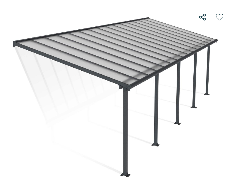 Olympia 10 ft. x 30 ft.Patio Cover Kit - White, Clear Twin wall