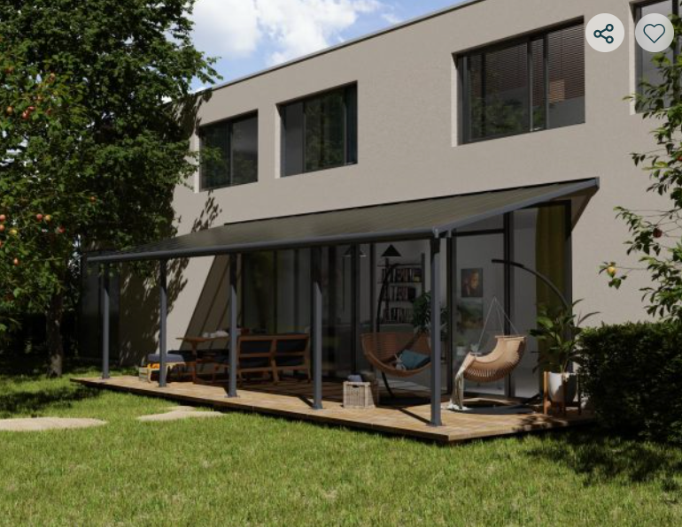 Olympia 10 ft. x 30 ft.Patio Cover Kit - White, Clear Twin wall