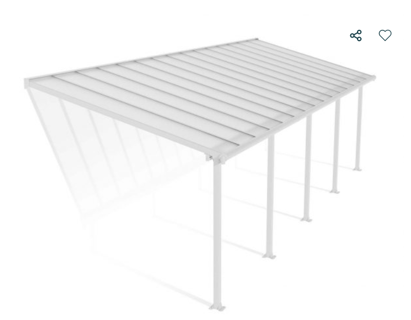 Olympia 10 ft. x 30 ft.Patio Cover Kit - White, Clear Twin wall