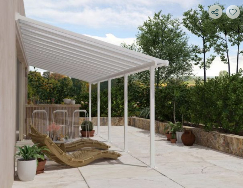 Olympia 10 ft. x 30 ft.Patio Cover Kit - White, Clear Twin wall