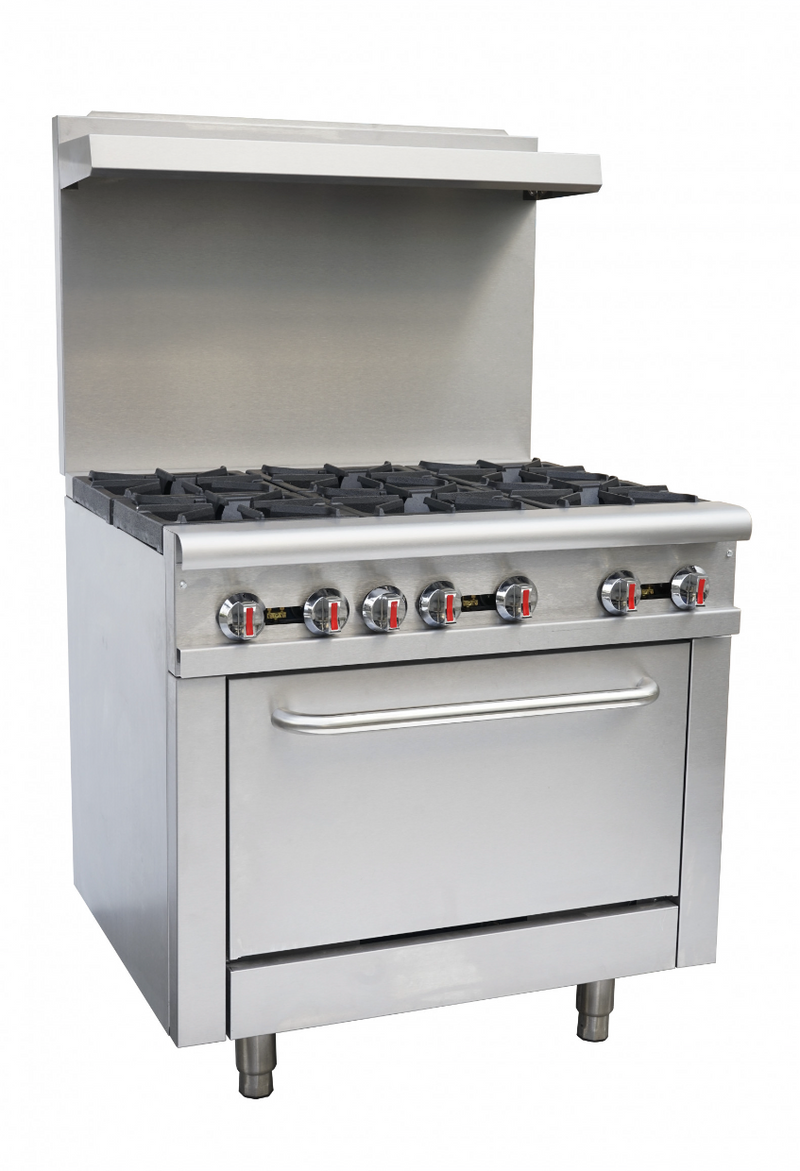 CHEFSRANGE RGR36 - 6 BURNER RANGE WITH BACKSPLASH & SHELF