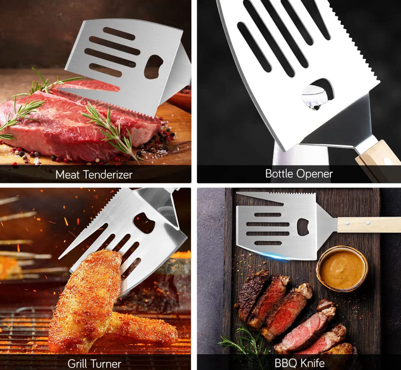 Grill Accessories BBQ Tools Set, 10 Pieces Stainless Steel Grilling Kits