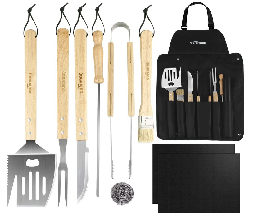 Grill Accessories BBQ Tools Set, 10 Pieces Stainless Steel Grilling Kits