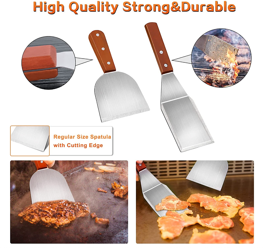 Grill Griddle Accessories Kit - 9Pcs Professional Heavy Duty Stainless Steel