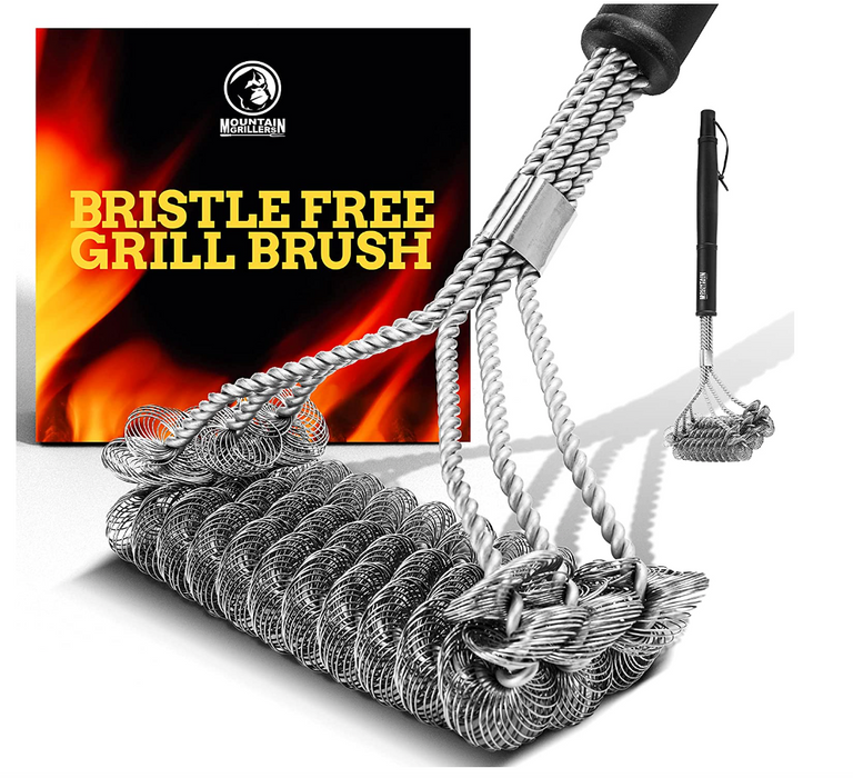 BBQ Grill Cleaning Brush Kit Stainless Steel Cooking Tools Barbecue  Triangle Cleaning Brushes Kitchen Accessories