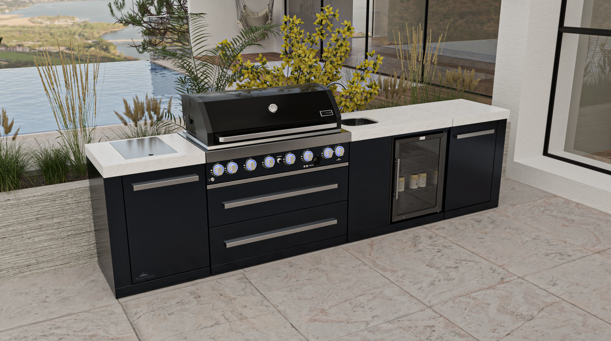 Mont Alpi Outdoor kitchen 805 Black Stainless Steel Island with Beverage Center MAi805-BSSBEV - 3.4M