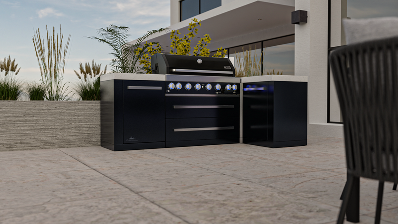 Mont Alpi Outdoor kitchen Black 6 Burner and Weather Cover - 2.4m