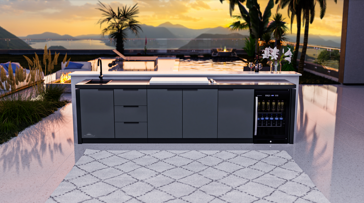 Cabinex Premium Outdoor Kitchen Proline Flat Lid Built-In 6 Burner BBQ