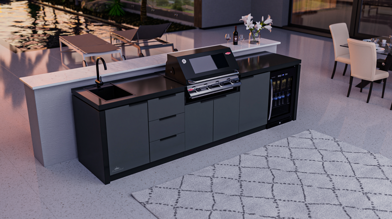 Cabinex Premium Outdoor Kitchen With Signature S3000E 4 Burner BBQ Black