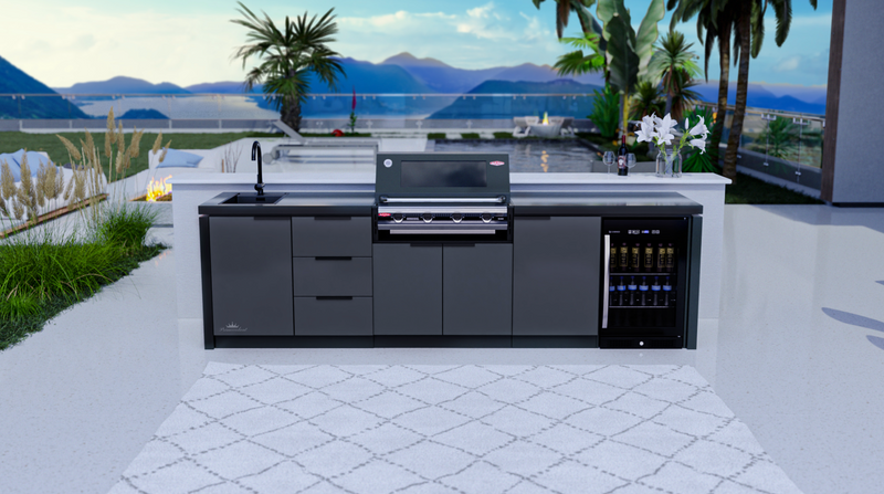 Cabinex Premium Outdoor Kitchen With Signature S3000E 4 Burner BBQ Black