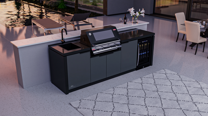 Cabinex Classic Outdoor Kitchen With Signature S3000E 4 Burner BBQ Black