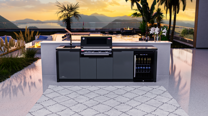 Cabinex Classic Outdoor Kitchen With Signature S3000E 4 Burner BBQ Black