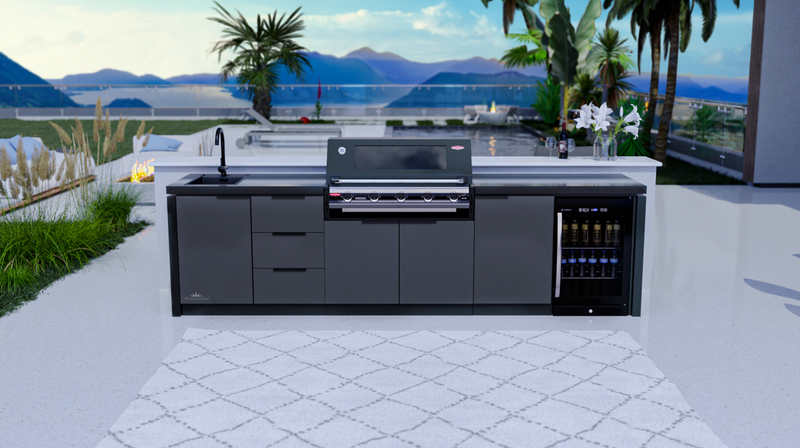 Cabinex Premium Outdoor Kitchen With Signature S3000E 5 Burner BBQ Black