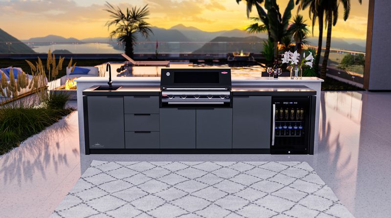Cabinex Premium Outdoor Kitchen With Signature S3000E 5 Burner BBQ Black