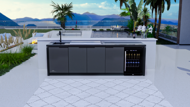 Cabinex Classic Outdoor Kitchen Proline Flat lid Built-In 6 Burner BBQ