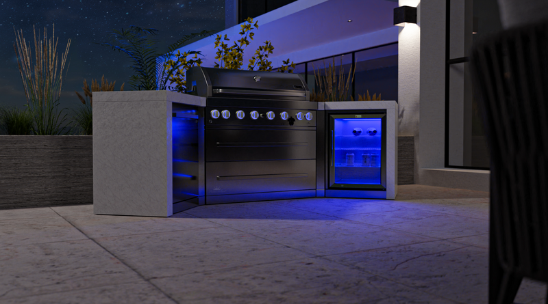 Mont Alpi Outdoor kitchen 6 Burner, Fridge and Weather Cover 2.8m