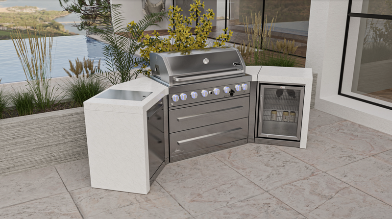 Mont Alpi Outdoor kitchen 6 Burner, Fridge and Weather Cover 2.8m
