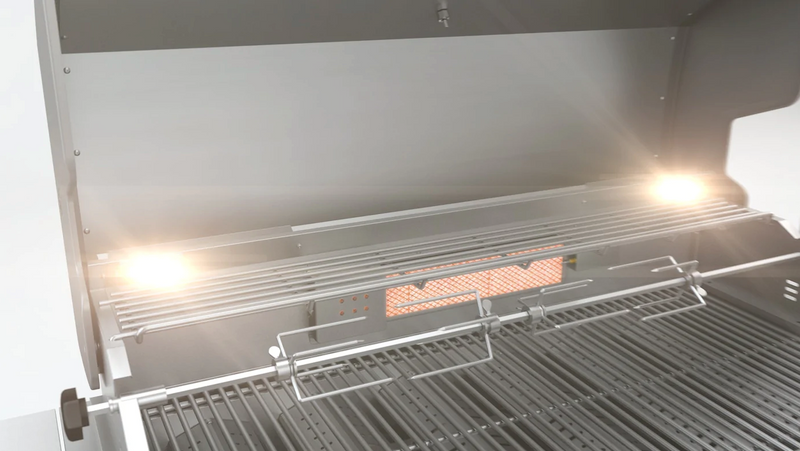 Mont Alpi L Shape Outdoor kitchen 6-burner Deluxe Island + Fridge + Weather Cover - 2.4M