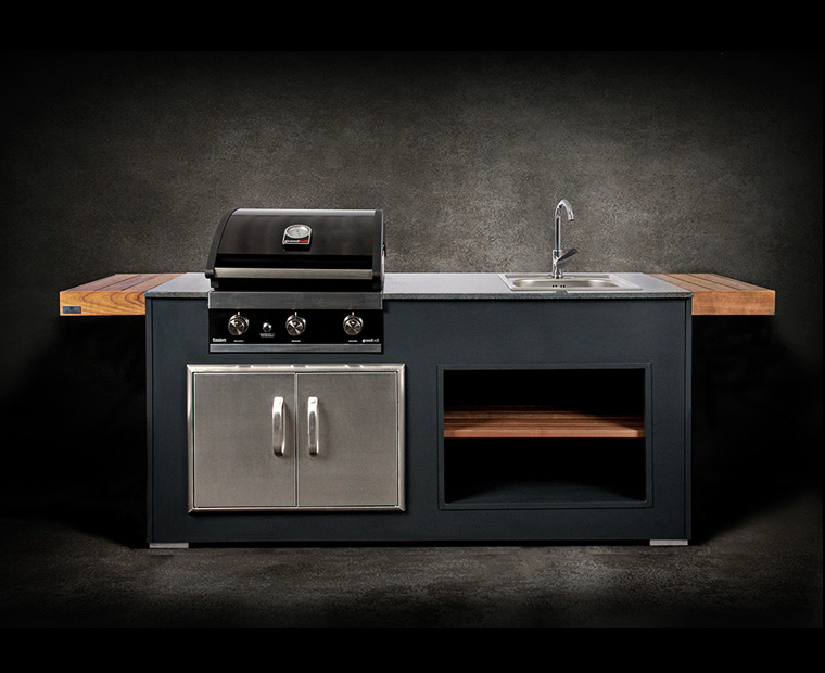 Grillandia Outdoor Kitchen Grandhall Maxim 4 Burner, Sink and Weather Cover - 2M