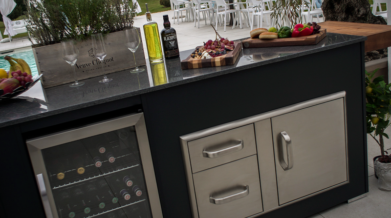 Grillandia Outdoor Kitchen Refrigerator & Gas hob Unit and Weather Cover -1.8M