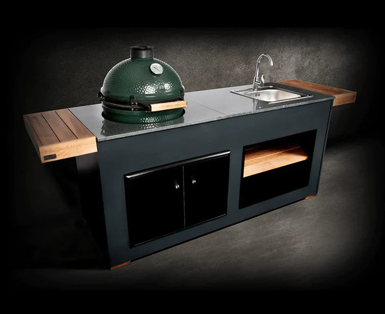 Grillandia Outdoor Kitchen Large Bastard Kamado Grill, Sink and Weather Cover - 2M