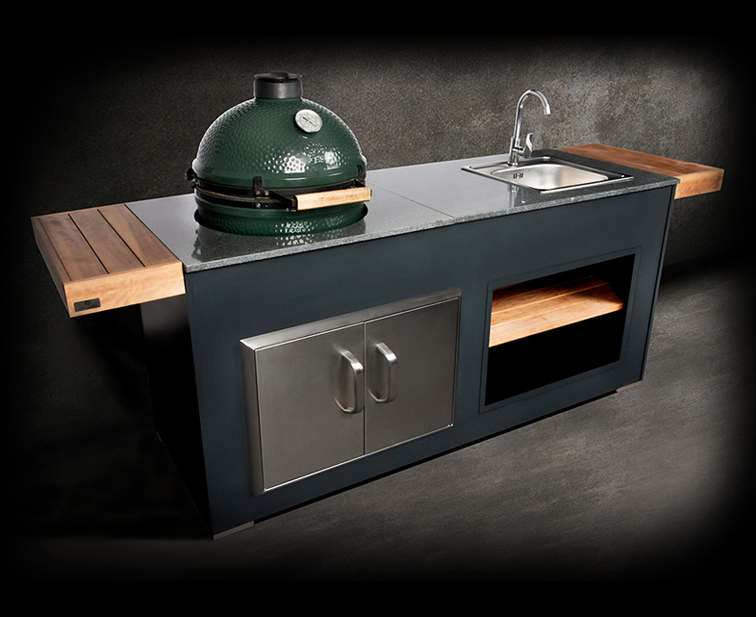 Outdoor Kitchen Large Green egg + Sink + Premium Cover - 2M - L