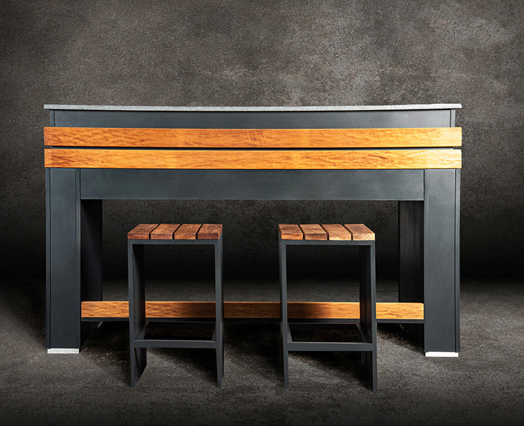 Grillandia Outdoor Bar with Stools and Weather Cover - 2M