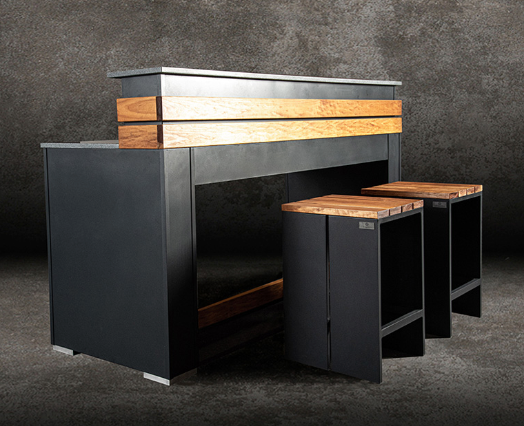 Grillandia Outdoor Bar with Stools and Weather Cover - 2M