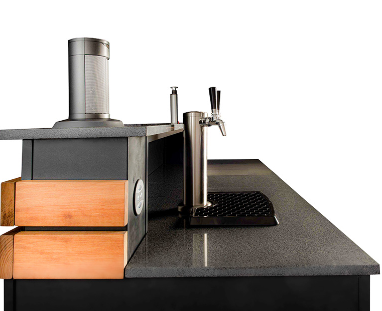 Grillandia Outdoor Bar Entertainment, kegerator, Ice maker and Weather Cover - 2M