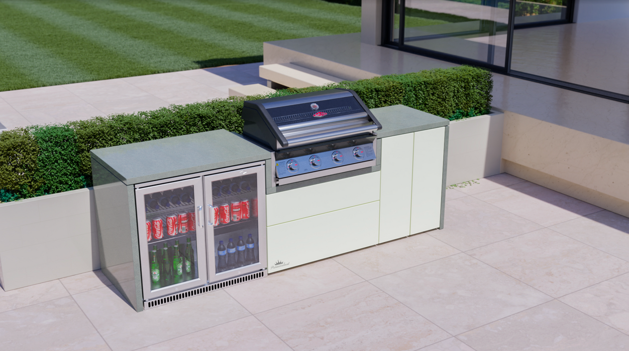BeefEater Harmony Outdoor Kitchen with 1600S 4 Burner Gas BBQ and Double Fridge