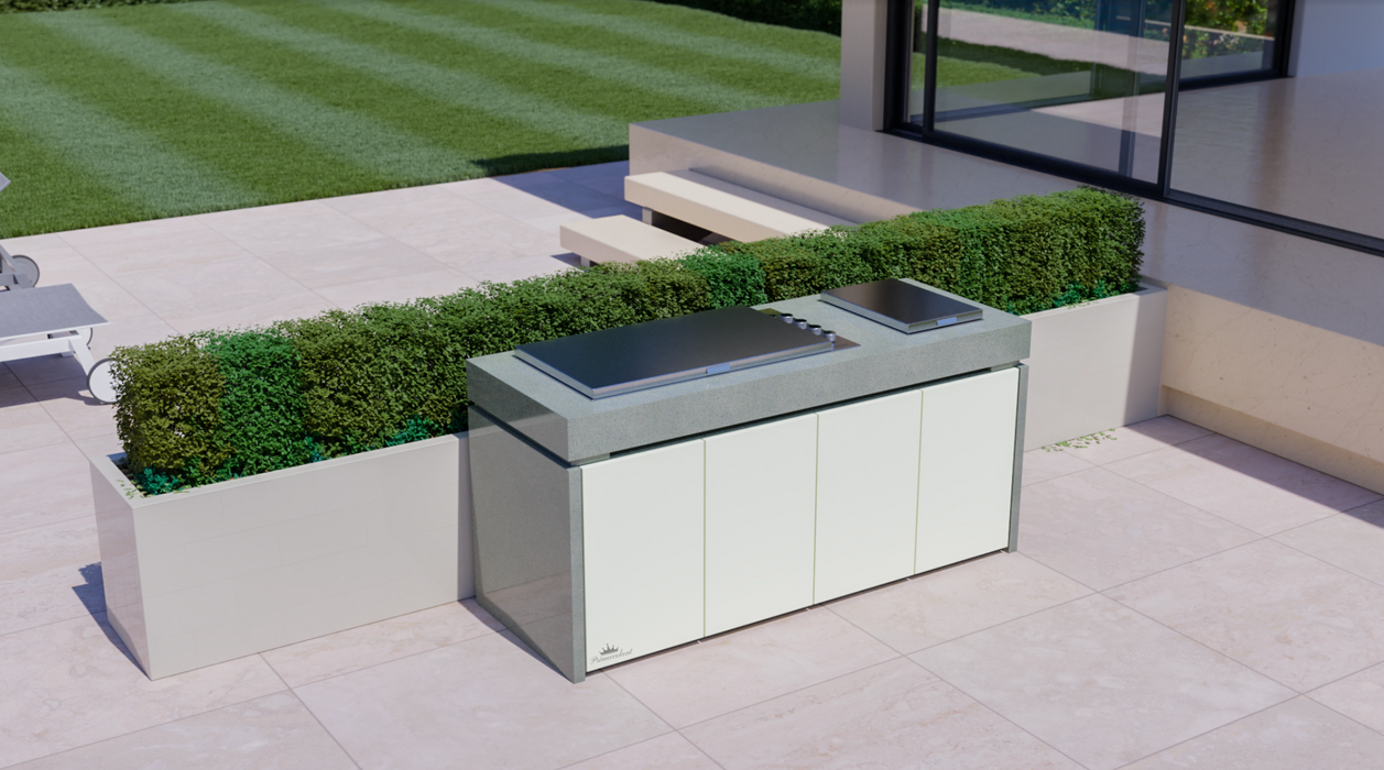 The Harmony Proline Flat lid 6 Burner Outdoor Kitchen + Cover