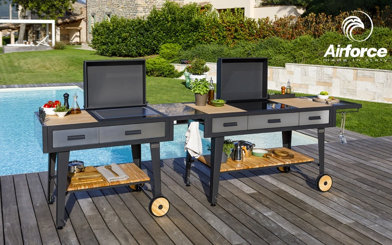 Airforce E-Cook BBQ Luxury Outdoor Cooking With a 58cm Teppanyaki Induction Hob 1.1M
