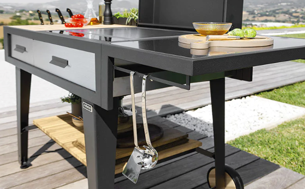 Airforce E-Cook BBQ Luxury Outdoor Cooking With a 58cm Teppanyaki Induction Hob 1.1M