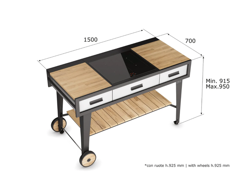 Airforce E-Cook BBQ Luxury Outdoor Cooking With a 58cm Induction Hob 1.5M