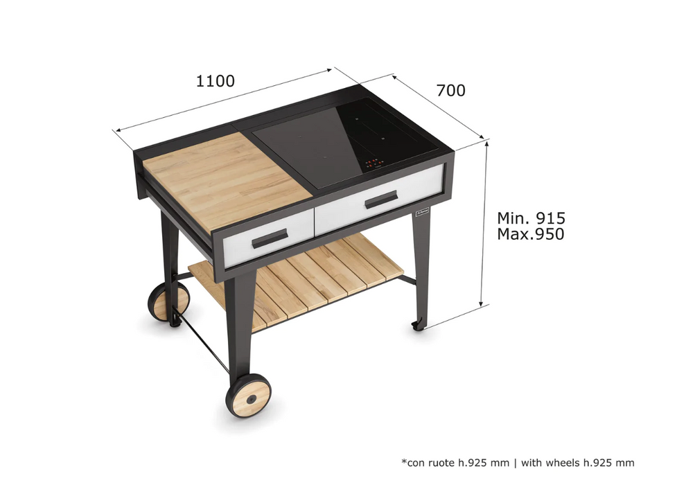 Airforce E-Cook 110cm BBQ Luxury Outdoor Cooking With 58cm Induction Hob
