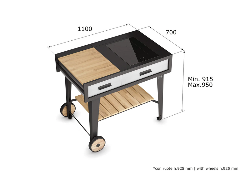 Airforce E-Cook BBQ Luxury Outdoor Cooking With a 38cm Induction Hob 1.1M