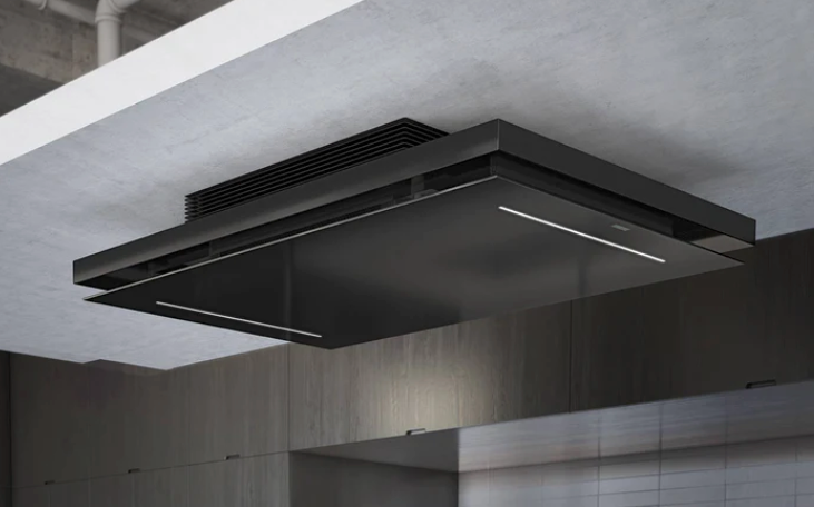 Airforce F207 F 90cm Recirculating Ceiling Hood with Black Glass