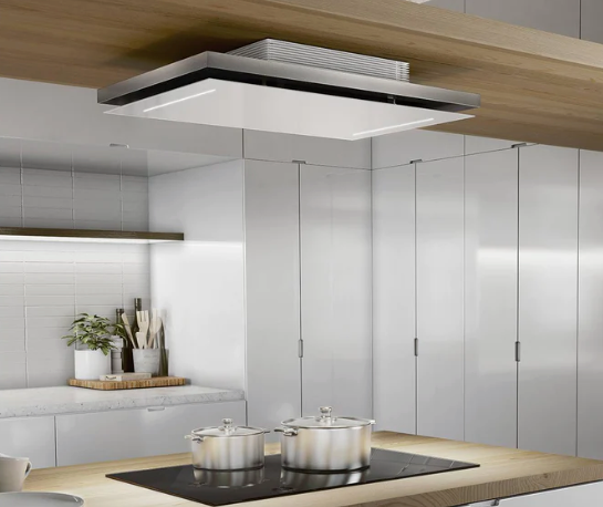 Airforce F207 F 90cm Recirculating Ceiling Hood with White Glass Finish