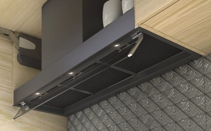 Airforce F300 60cm Built-In Cooker Hood Satin Black with Glass Integra Ready