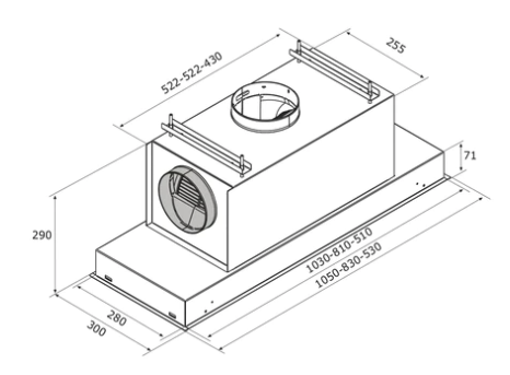Airforce F96 TLC 83cm Ceiling Island Cooker Hood with Integra System - Stainless Steel