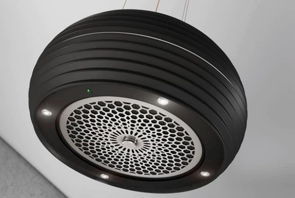 Airforce Bowl Crisalide 48cm Island Lamp Cooker Hood with Integra - Black Polymer