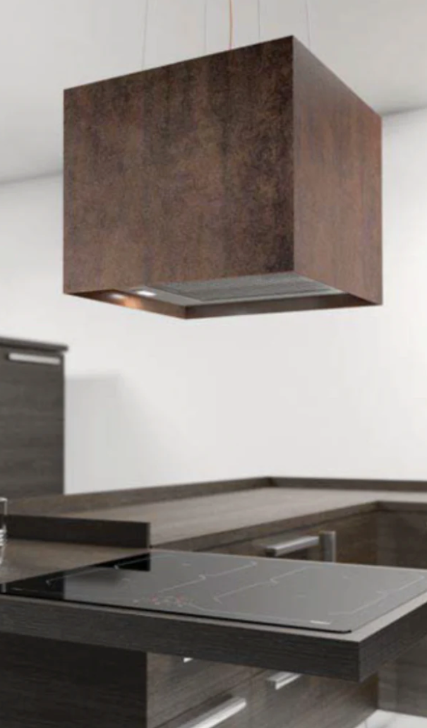 Airforce Concrete 40cm Island Lamp Cooker Hood with Integra System - Brown Oxide