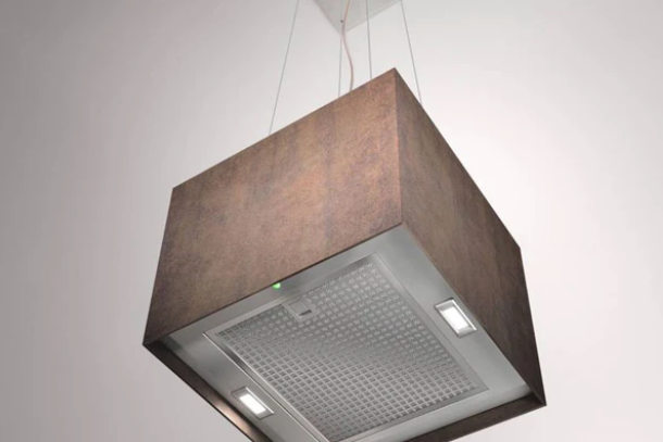 Airforce Concrete 40cm Island Lamp Cooker Hood with Integra System - Brown Oxide