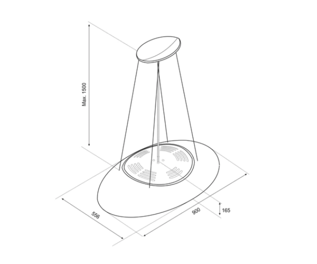 Airforce Eclipse 90cm Island Lamp Hood with Integra System - Pearl White