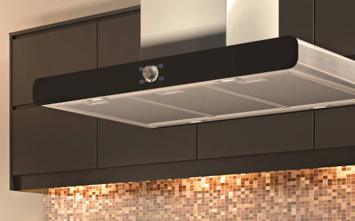 Airforce F121 Slim 90cm Island Cooker Hood - Stainless Steel & Black