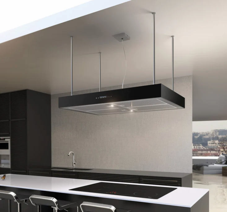 Airforce F161 4 x Axial Motor 90cm Premium Island Cooker Hood - Black