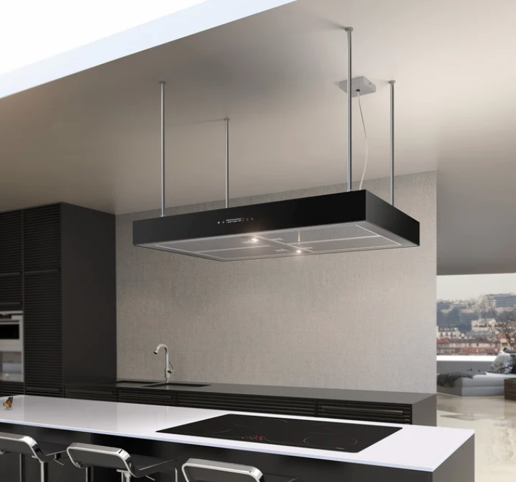 Airforce F161 2 x Axial Motor 90cm Premium Island Cooker Hood - Black